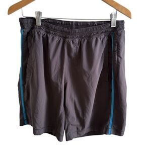 lululemon athletica Charcoal Shorts with Teal Stripes Fully Lined
